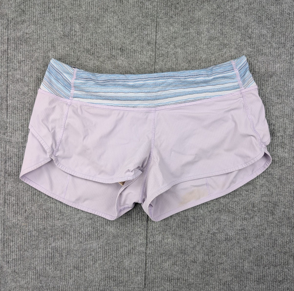 Lululemon Speed Up Shorts Womens 8 Purple Low Rise Lined Athletic Running Gym
